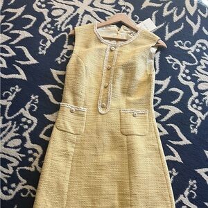 Light yellow vest dress!! Vintage inspired fully lined!